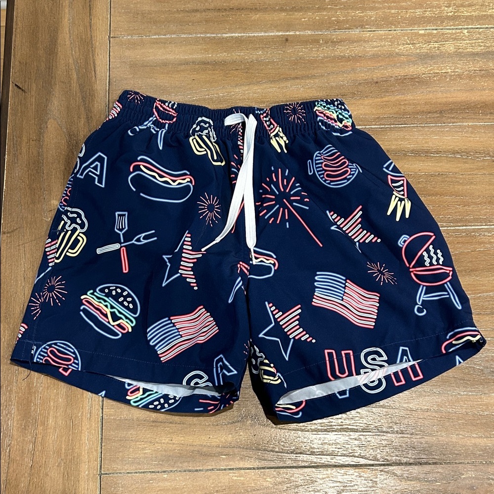 Chubbies Kids Navy USA Print Shorts